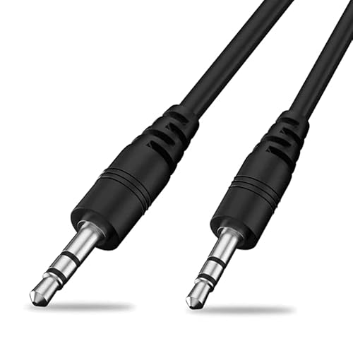 CABLEPELADO 3,5 mm AUX-Kabel | AUX-Kabel 3,5 mm | Stecker auf Stecker | Kompatibel mit Autoradio, Kopfhörer, Lautsprecher, TV, Smartphone, MP3, HiFi-Empfänger, Schwarz | 30 cm von CABLEPELADO