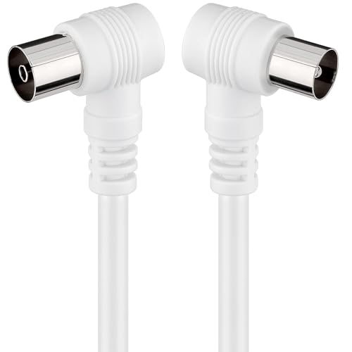 CABLEPELADO 75 Ohm TV-Antenne abgewinkeltes Kabel,1,5m,weiß von CABLEPELADO