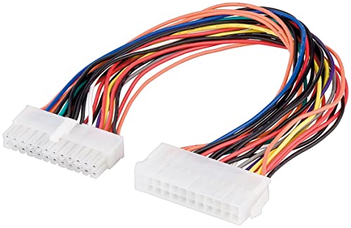 CABLEPELADO ATX Stromkabel | ATX Extender | ATX-Stromkabel Mainboard auf Netzteil | 24-polig männlich - 24 Pin weiblich | 18AWG | Länge 20 cm von CABLEPELADO