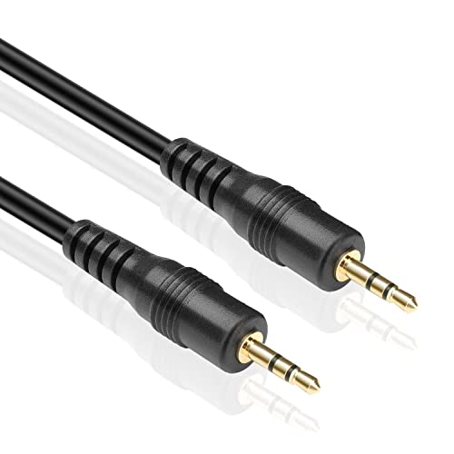 CABLEPELADO AUX-Kabel 2,5 mm | AUX-Kabel 2,5 mm | Stecker auf Stecker | Kompatibel mit Kopfhörern, MP3 oder jedem Gerät mit 2,5-mm-Anschluss, Schwarz | 1,50 Meter von CABLEPELADO