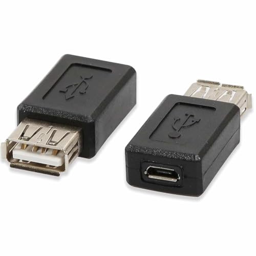 CABLEPELADO Adapter Micro-USB Typ B auf USB Typ A Buchse, Konverter, USB 2.0 (480 Mbps), Kunststoff, Schwarz von CABLEPELADO