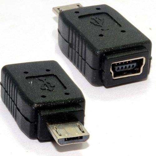 CABLEPELADO Adapter Mini-USB-Buchse auf Micro-USB-Stecker | Adapter USB Micro USB auf Mini USB | Buchse auf Stecker | Schwarz | geeignet für Handy und MP3 | 1 Stück von CABLEPELADO