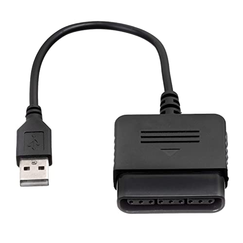 CABLEPELADO Konverter-Adapter für PS1, PS2 auf PS3 oder PC, Controller-Adapter PS2 auf PS3, Konsolensteuerung auf USB, kompatibel mit Sony PS1, PS2, Länge 20 cm, Schwarz von CABLEPELADO