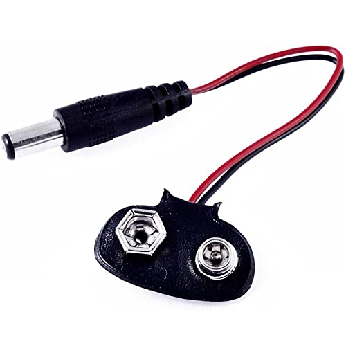 CABLEPELADO Adapterkabel für Arduino-Akku, DC 9 V, 9-V-Batterie-Druckkabel, T-Stecker, DC 5,5 x 2,1 mm, geeignet für Arduino Uno R3, 15 cm CABLEPELADO Adapterkabel für Arduino-Akku, DC 9 V, 9-V-Batterie-Druckkabel, T-Stecker, DC 5,5 x 2,1 mm, geeignet für Arduino Uno R3, 15 cm von CABLEPELADO