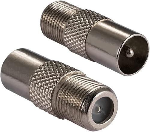 CABLEPELADO Antennenadapter Buchse auf Stecker | Adapter Typ F Buchse auf Koaxial-TV | SAT-Antennenstecker männlich weiblich | geeignet für TV Ariel BK LED 4K 3D UHD TV | gerade von CABLEPELADO