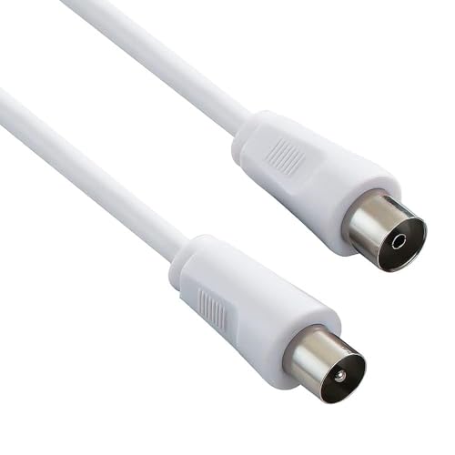 CABLEPELADO Koaxialkabel für TV, 10 m, weiß, 75 Ohm, männlich/weiblich, kompatibel mit Fernseher, Receiver, Radio, Decoder CABLEPELADO Koaxialkabel für TV, 10 m, weiß, 75 Ohm, männlich/weiblich, kompatibel mit Fernseher, Receiver, Radio, Decoder von CABLEPELADO