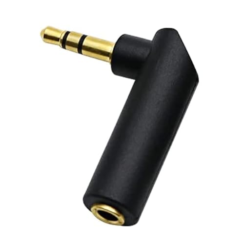 CABLEPELADO Audio-Klinkenadapter 3,5 mm, gewinkelt, 90 °, 3 Pin | Kopfhörer-Adapter mit 3,5-mm-Klinkenstecker, geeignet für Lautsprecher, Kopfhörer, Handy, Tablet, MP3, Schwarz von CABLEPELADO