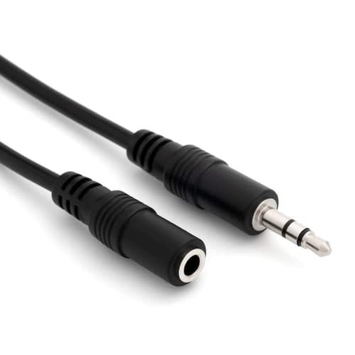 CABLEPELADO Audio-Verlängerungskabel | Stereo-Audio-Klinke 3,5 mm Stecker auf Buchse | Stereo-Audio-Verlängerungskabel | für Lautsprecher, Kopfhörer, Handy, Tablet, MP3 | Schwarz | 3 Meter von CABLEPELADO