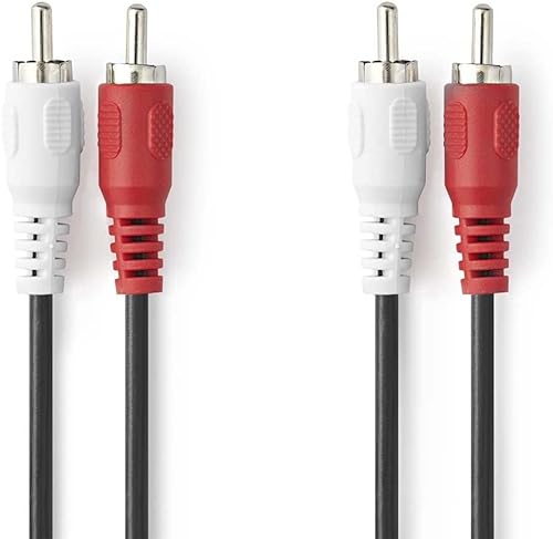 CABLEPELADO Audiokabel, 2 x Cinch-Stecker, 2 x RCA-Stecker, Dual-Cinch-Audiokabel, geeignet für Blu-Ray, Heimkino, Subwoofer, HiFi-Geräte, HDTV, Stereo, 1,5 m von CABLEPELADO