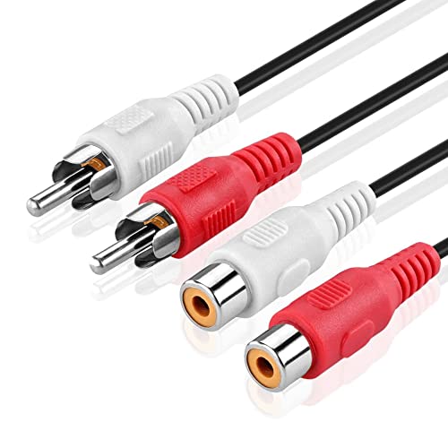 CABLEPELADO Audiokabel 2x Cinch-Stecker - 2x Cinch-Buchse | Cinch-Verlängerungskabel | Cinch-Verlängerung | Stereo | 2,5 Meter von CABLEPELADO