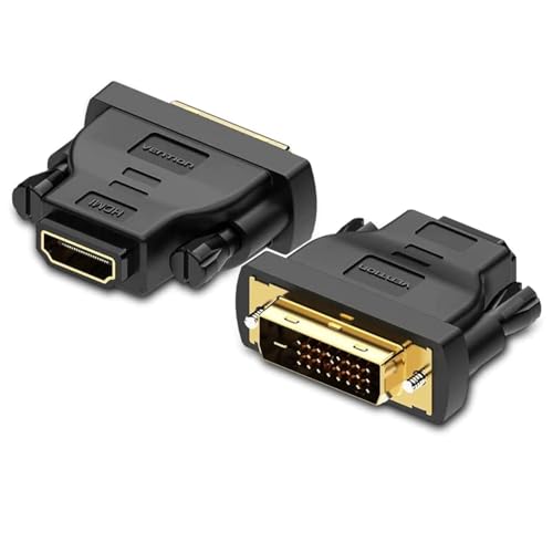 CABLEPELADO DVI-Stecker auf HDMI-Buchse, Dual-Link-Adapter (24 + 5 Pin), bidirektionaler DVI-Adapter, 1080P Full HDTV, kompatibel mit PS3/PS4, TV-Box, BLU-Ray, Projektor, Schwarz von CABLEPELADO