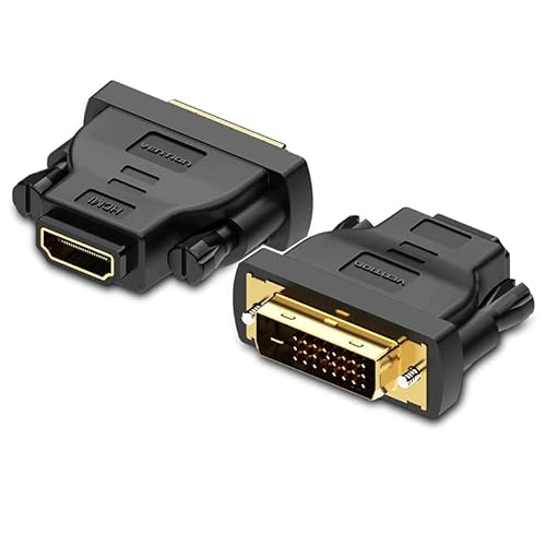 CABLEPELADO DVI Stecker auf HDMI Buchse Adapter | Dual Link (24 + 5 Pin) | bidirektionaler DVI-Adapter | 1080P Full HDTV | Kompatibel mit PS3/PS4, TV-Box, BLU-Ray, Projektor | Schwarz von CABLEPELADO