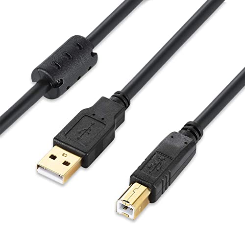 CABLEPELADO Druckerkabel mit Ferrit, USB-Kabel für Drucker, USB 2.0 Typ A auf Typ B, kompatibel mit HP, Epson, Canon, Brother, Lexmark, Scanner, Festplatte, digitale Fotografie, Schwarz, 3 Meter von CABLEPELADO