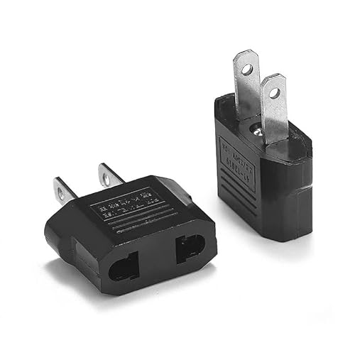 CABLEPELADO Europa-Stecker auf US-Stecker | Netzteil von Europa auf Amerikaner | Reisestecker | 6 A 125 V | 10 A 250 V | Schwarz | 1 Stück von CABLEPELADO