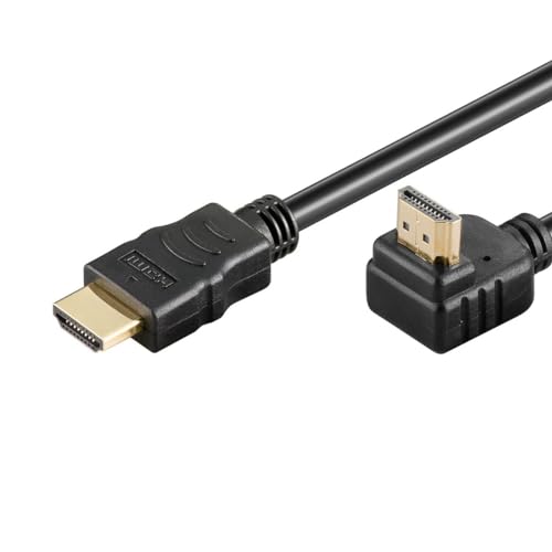 CABLEPELADO HDMI-Ethernetkabel, gewinkelt, vergoldete Kontakte, Audio | multifunktionale Halterung, High Definition, 270° Winkel, kompatibel mit PC, PS4, PS5, Xbox, Smart TV, Schwarz, 2 Meter von CABLEPELADO