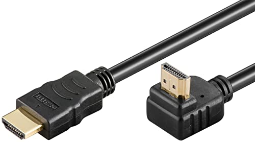 CABLEPELADO HDMI-Kabel, HDMI-Stecker, gewinkelt, vergoldete Kontakte, HDMI-Kabel, 90 Grad Winkel, HDMI-Kabel, 90 Grad gewinkelt, kompatibel mit PC, PS4, PS5, Xbox, Smart TV, Schwarz, 5 Meter von CABLEPELADO