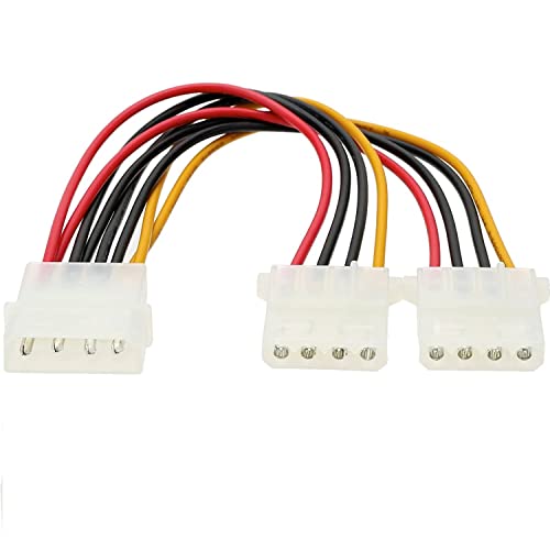 CABLEPELADO IDE Splitter Netzkabel | Molex Power Duplikator | 2x Molex Stecker auf 1x Molex Buchse | 18 AWG | Geeignet für HDD, CD-ROM, DVD-ROM | 15 cm von CABLEPELADO