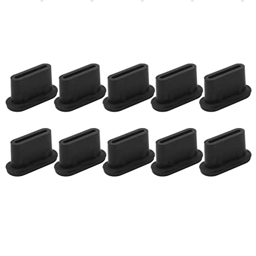 CABLEPELADO USB-Ladeanschlussschutz Typ C | Staubschutz Typ C | Silikon | kompatibel mit Samsung S10, Note, Pixel, One Plus, MacBook, Schwarz, 10 Stück von CABLEPELADO