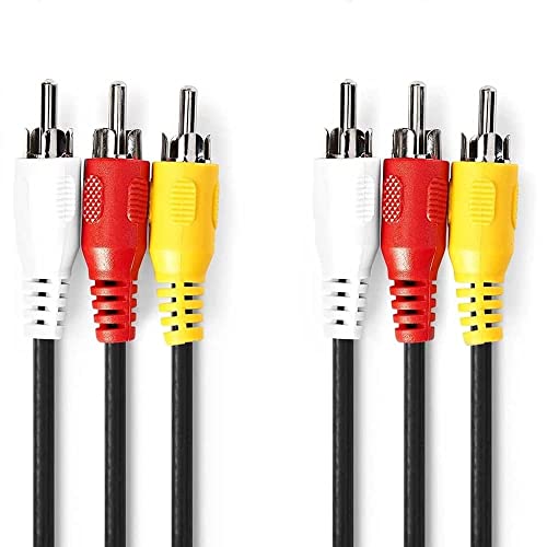 CABLEPELADO Kabel mit 3 Cinch-Stecker, 1 Cinch-Stecker und 2 RCA Stereo-Audiokabel, Premium-Kabel für Audio und Video, 2 m von CABLEPELADO