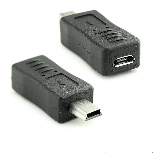 CABLEPELADO Micro-USB-Buchse auf Mini-USB-Stecker | Konverter USB auf Mini-USB-Adapter | Buchse auf Stecker | Schwarz von CABLEPELADO