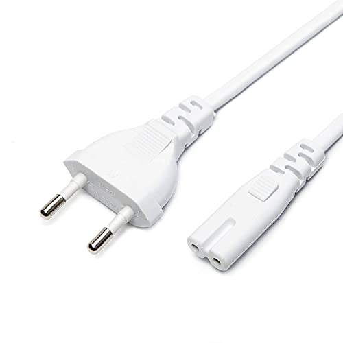 CABLEPELADO Netzkabel Typ C Euro - Kabel C7 - Euro 8 Kabel - Kompatibel mit Samsung Toshiba LG Philips Sharp Sony Monitor DVD Printer Radio BLU-Ray Playstation Xbox - 3 Meter - Weiß von CABLEPELADO