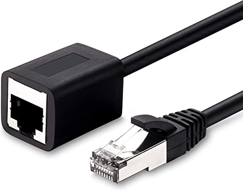 CABLEPELADO Netzwerk-Verlängerungskabel, UTP, CAT5E, Stecker auf Buchse, Schwarz, 1 m von CABLEPELADO