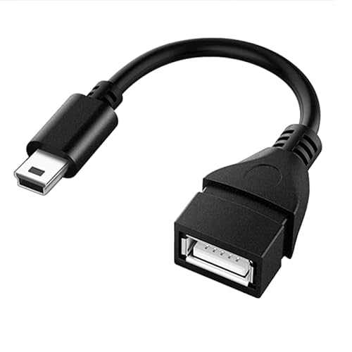 CABLEPELADO OTG Mini USB Android Kabel | Adapter Mini USB Stecker auf Buchse 2.0 OTG | High Speed | Kompatibel mit MP3, MP4, Festplatte, Digitalkameras, PC, GPS, HDD | Schwarz | 20 cm von CABLEPELADO