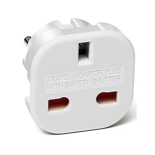 CABLEPELADO UK Stecker auf Europäischer Stecker Adapter | Reisestecker | Stecker Typ G auf 2 Pin EU Modell C E F | Weiß von CABLEPELADO