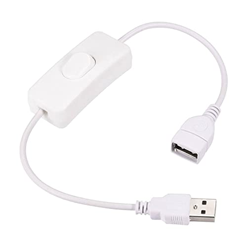 CABLEPELADO USB-Kabel mit Ein-/Aus-Schalter, geeignet für USB-Kopfhörer, USB-Lampe, USB-Lüfter, LED-Streifen, iOS-System, weiß, 30 cm von CABLEPELADO