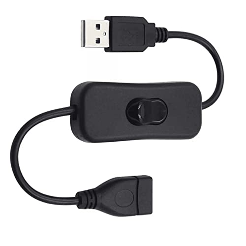 CABLEPELADO USB-Kabel mit Ein-/Ausschalter | Geeignet für USB-Kopfhörer, USB-Lampe, USB-Lüfter, LED-Streifen, iOS-System | Schwarz | 30 cm von CABLEPELADO