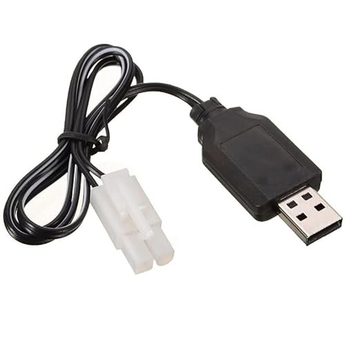 CABLEPELADO USB-Ladekabel für RC Auto | Ladespannung: 9,6 V | Ausgangsstrom: 200 mA | Steckertyp: L6.2-2P | Geeignet für 9,6 V Ni-MH Ni-CD Batterien | Länge 50 cm von CABLEPELADO