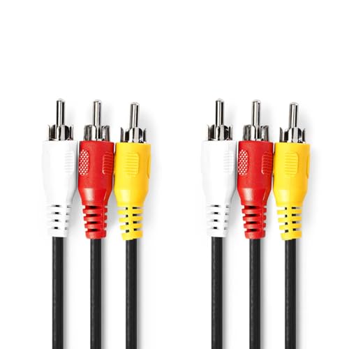 Cablepelado Kabel mit 3 Cinch-Stecker, 1 Cinch-Stecker und 2 RCA Stereo-Audiokabel, Premium-Kabel für Audio und Video, 1,50 m von CABLEPELADO