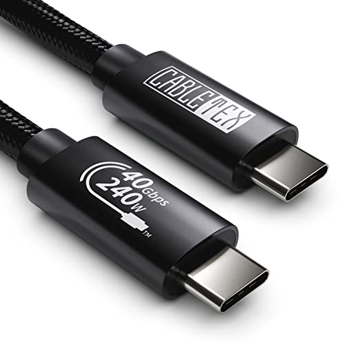 CABLETEX USB 4 Kabel 100cm, Unterstützt 8K HD Display, 40 Gbit/s Datentransfer, 240W USB-C auf USB-C Ladekabel, für Typ-C Laptops, MacBook Pro M1&M2, Monitor, Hub, Docking-Station und mehr von CABLETEX