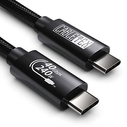 CABLETEX USB 4 Kabel 200cm, Unterstützt 8K HD Display, 40 Gbit/s Datentransfer, 240W USB-C auf USB-C Ladekabel, für Typ-C Laptops, MacBook Pro M1&M2, Monitor, Hub, Docking-Station und mehr von CABLETEX