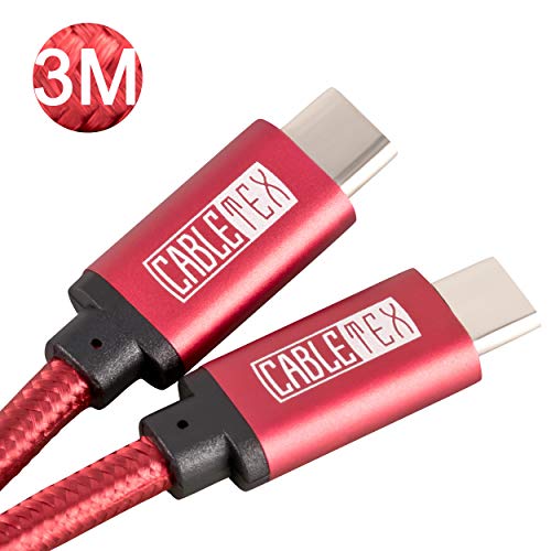 USB C Kabel auf Typ C USB 3.2 I 3 Meter lang I Ladekabel Datenkabel I USB 3.2 Gen1 Computer und Smartphones I Für Oculus Quest Link, MacBook Pro, Galaxy S8+, S9+, S10+, Huawei P20 Pro, OnePlus 3 - ROT USB C Kabel auf Typ C USB 3.2 I 3 Meter lang I Ladekabel Datenkabel I USB 3.2 Gen1 Computer und Smartphones I Für Oculus Quest Link, MacBook Pro, Galaxy S8+, S9+, S10+, Huawei P20 Pro, OnePlus 3 - ROT von CABLETEX