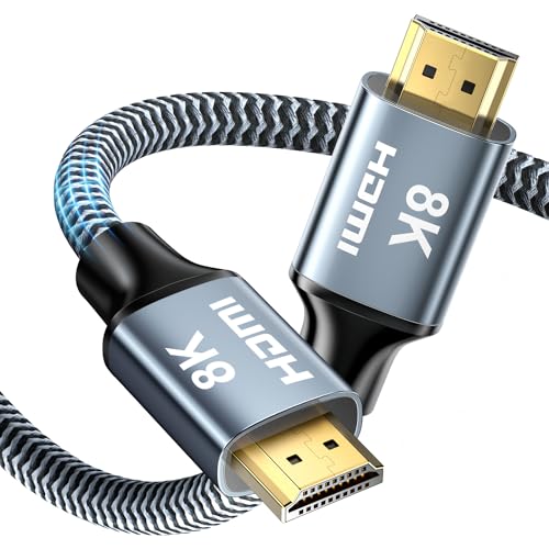 CABNEER 8K HDMI 2.1 Kabel 7,5m, HDMI Kabel Ultra Hoch Geschwindig 48Gbps 8K@60Hz 4K@120Hz 2.2/2.3 eARC HDCP Dolby HDR - Kompatibel mit HDTV, Laptop, Xbox, PS5 Switch, etc. von CABNEER