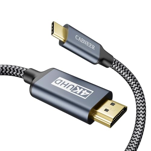 CABNEER USB C auf HDMI Kabel 2,5M, 4K@60Hz Usbc to Hdmi mit Thunderbolt 3/4, Hdmi zu USB C für iPhone 15 Pro/Pro Max, MacBook Air 2018, Samsung S23, Dell, iMac, HP, Surface Book Usw von CABNEER