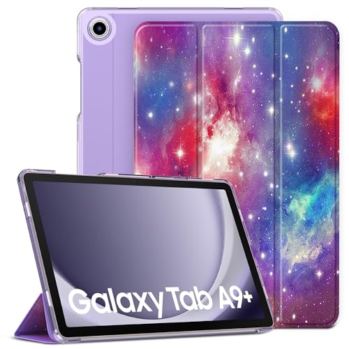 CACOE Hülle Kompatibel mit Samsung Galaxy Tab A9+ / A9 Plus 11 Zoll 2023-SM-X210 / X216 / X218, Ultra Dünn Transluzent Matt Rückseite Abdeckung (Lila Sterne) von CACOE