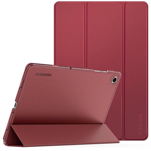 CACOE Hülle Kompatibel mit Samsung Galaxy Tab A9+ / A9 Plus 11 Zoll 2023-SM-X210 / X216 / X218, Ultra Dünn Transluzent Matt Rückseite Abdeckung mit Auto aufwachen/Schlaf Funktion (Rotwein) von CACOE