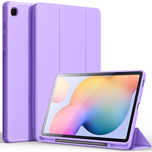 CACOE Hülle Kompatibel mit Samsung Galaxy Tab S6 Lite 2024/2022/ 2020 10.4 Zoll mit stifthalter, Standfunktion und Weicher TPU Rückseitiger Abdeckung,Violett von CACOE