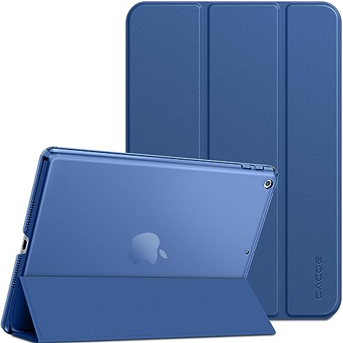CACOE Hülle Kompatibel mit iPad 9. /8. /7. Generation 10.2 Zoll 2021/2020/2019, Auto Schlafen/Wachen und Ultra Dünn Transluzent Matt Rückseite Abdeckung- Navy blau von CACOE