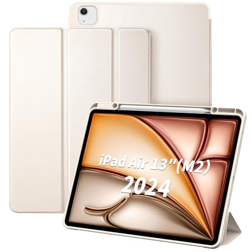 CACOE Hülle für iPad Air 13 Zoll M3 /M2 2025/2024 mit Stifthalter, Dünne Schutzhülle TPU Rückseite mit Auto aufwachen/Schlaf Funktion - Polarstern von CACOE