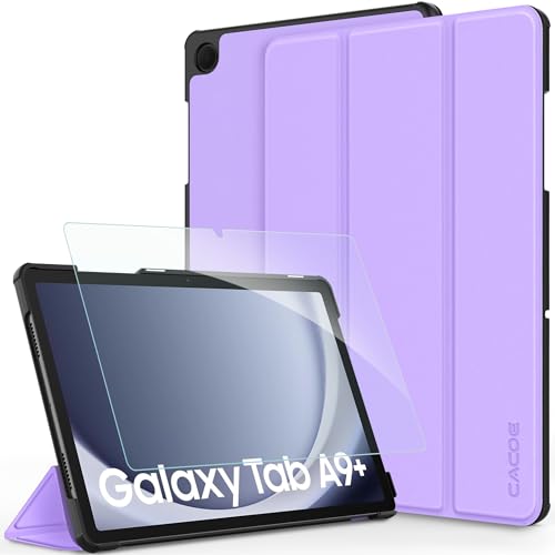 CACOE Hülle für Samsung Galaxy Tab A9+ Plus 11 Zoll 2023 mit Schutzfolie - Ultra Dünn mit Standfunktion Slim PU Leder Smart Schutzhülle, Lavendelviolett von CACOE