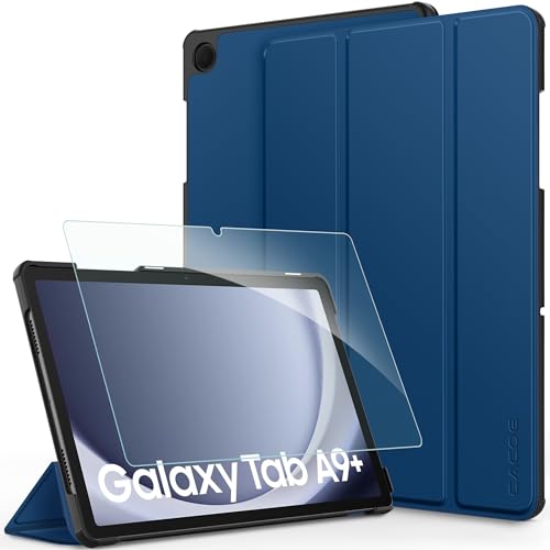 CACOE Hülle für Samsung Galaxy Tab A9+ Plus 11 Zoll 2023 mit Schutzfolie - Ultra Dünn mit Standfunktion Slim PU Leder Smart Schutzhülle, Meeresblau von CACOE