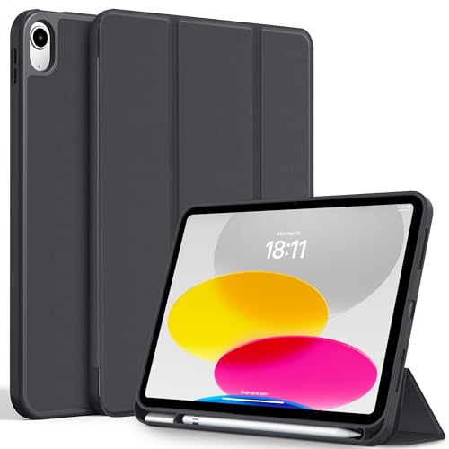 CACOE Hülle für iPad A16 11. Generation 2025 /ipad 10. Generation 10.9 Zoll mit Stifthalter, Dünne Weicher TPU Rückseite Schutzhülle mit Auto Schlafen/Wachen - Dunkelgrau CACOE Hülle für iPad A16 11. Generation 2025 /ipad 10. Generation 10.9 Zoll mit Stifthalter, Dünne Weicher TPU Rückseite Schutzhülle mit Auto Schlafen/Wachen - Dunkelgrau von CACOE