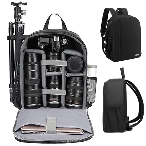 CADeN Kamerarucksack Camera Backpack Wasserabweisend Kameratasche Fototasche Kompatibel mit Sony Canon Nikon（Schwarz） von CADeN