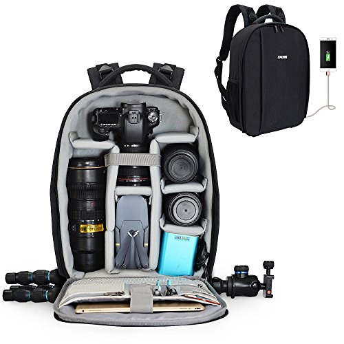 CADeN Kamerarucksack Spiegelreflex Tasche Wasserabweisend Fotorucksack mit Regenschutz Camera Backpack Bag Kompatibel mit Canon Nikon Sony 2 DSLR 7 Objektiv Stativ CADeN Kamerarucksack Spiegelreflex Tasche Wasserabweisend Fotorucksack mit Regenschutz Camera Backpack Bag Kompatibel mit Canon Nikon Sony 2 DSLR 7 Objektiv Stativ von CADeN