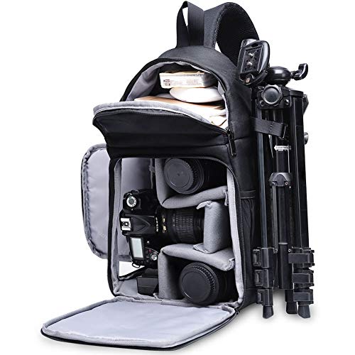 CADeN Kameratasche, Kamera Umhängetasche Sling Brusttasche Bag Wasserabweisend Kompatibel mit Canon Nikon Sony Pentax DSLR/SLR und Spiegelreflexkameras Stativ von CADeN
