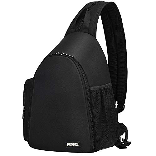 CADeN Kameratasche Sling Backpack, Kameratasche Rucksack mit Stativhalterung für DSLR/SLR spiegellose Kameras（Schwarz） von CADeN