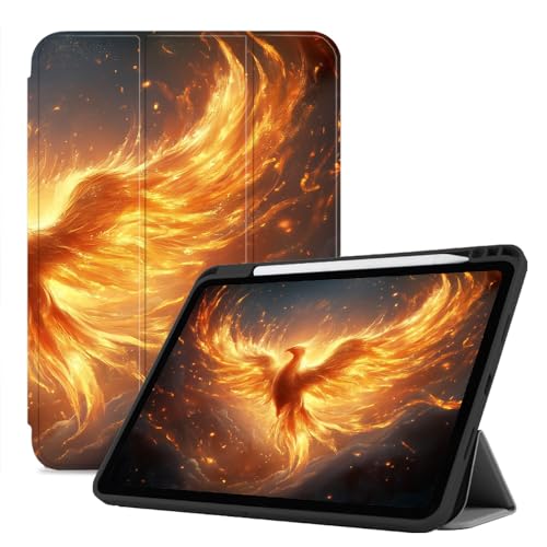 Hülle Für Ipad 2018/2017 9,7 Zoll Hülle 6./5. Generation, Mit Auto Sleep/Wake Smart Cover Stand Cover Hülle Für Ipad 9,7 Zoll 5/6. Generation, Flammen-Phönix von CAEITLRSO